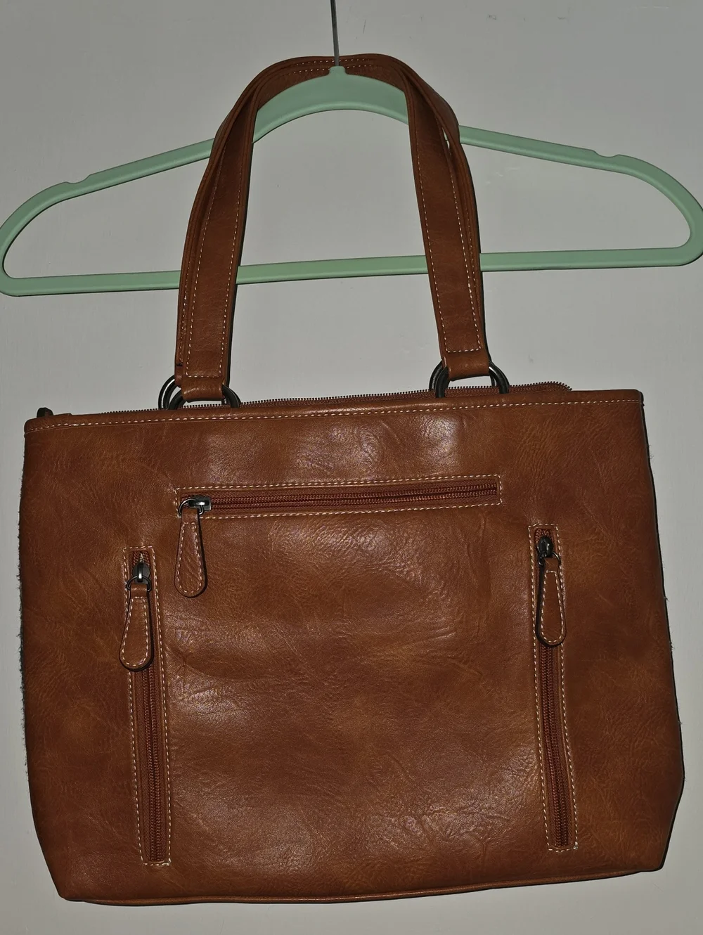 Aztec Pattern Tote with Embossed Cross Accent - Leather, Conceal Carry Purse